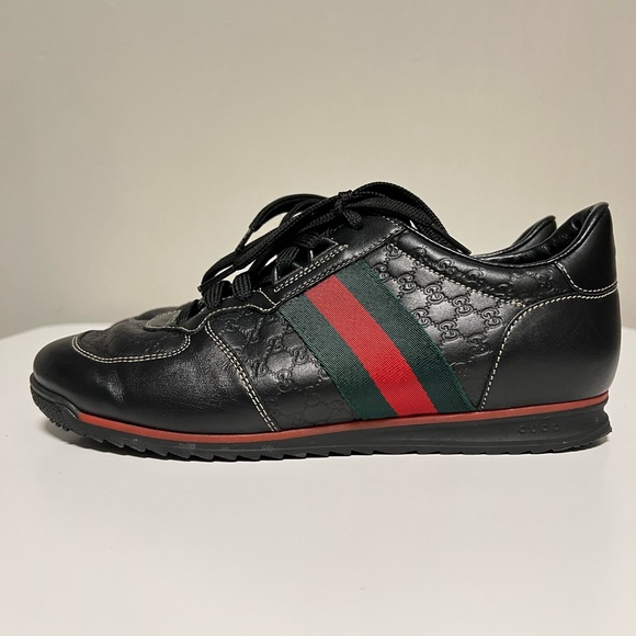 Gucci Shoes Micro Guccissima Black Leather Sneakers Women’s size 38G/75 US
